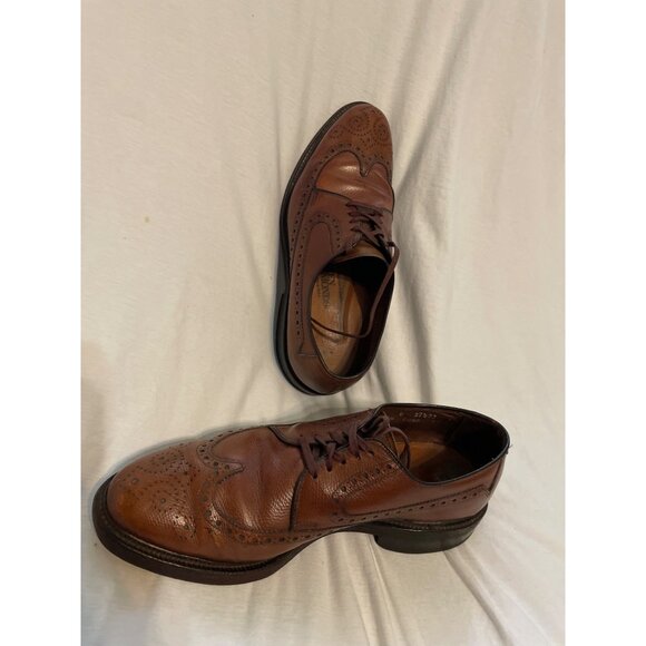 Allen Edmonds Mens Brogue Oxford Dress Shoes Size 7D Brown Leather - Picture 1 of 15